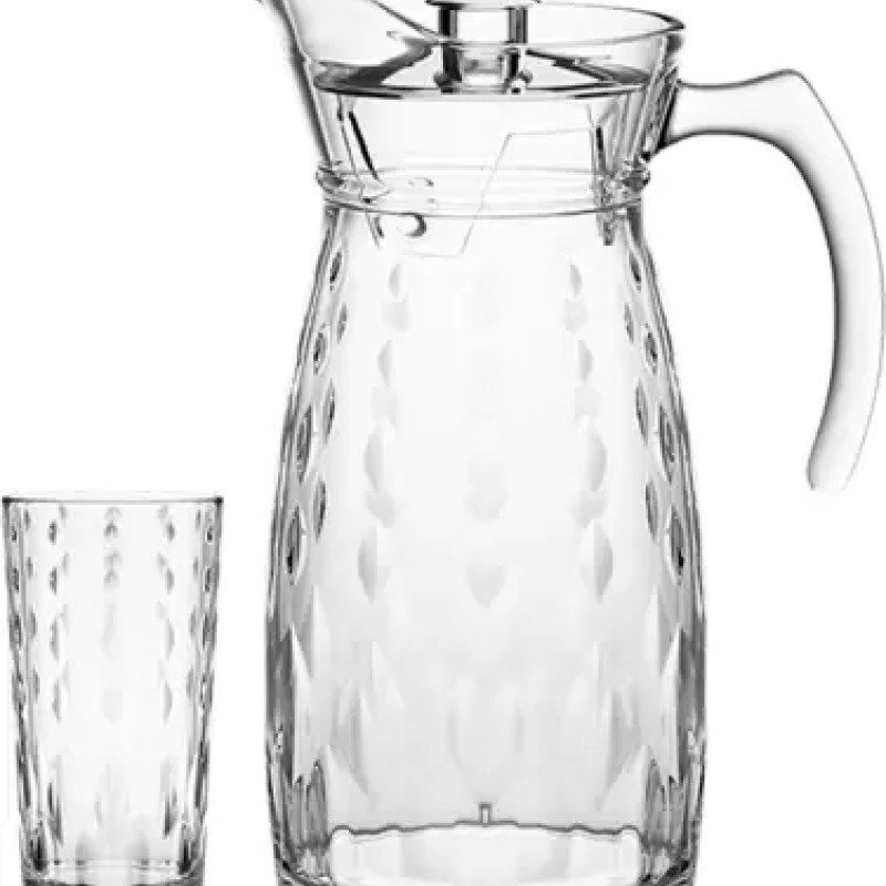 Sanjeev Kapoor Sanjeev Kapoor - Tiber Lemon Set 1600 + 290 Ml - Set Of 7 Pcs Glass Serving Set  (Pack of 7)