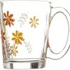 SOOGO (Pack of 6) Woodruff Printed Glass Mug Set of 6 Pcs 290ML - WITH GIFT BOX Glass Set Hot Beverage Glass  (290 ml, Glass, White)