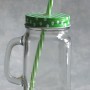 Mason Jar With Lid and Straw 450 Ml - Set of 1 Pcs