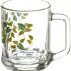 SOOGO (Pack of 6) Lupine Printed Glass Mug Set of 6 Pcs 260ML - WITH GIFT BOX Glass Set Hot Beverage Glass  (260 ml, Glass, White)
