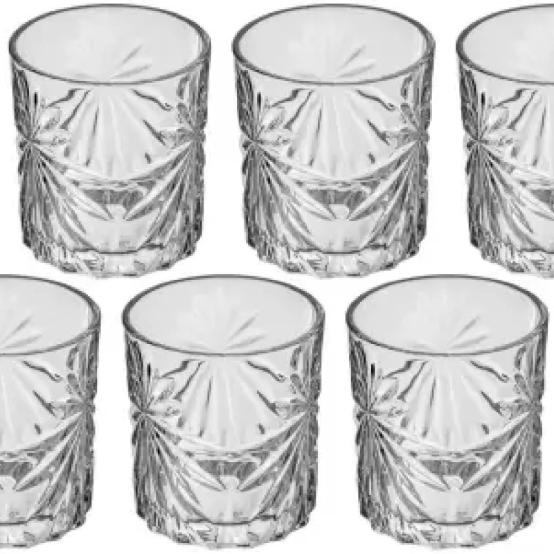 SOOGO (Pack of 6) OASIS WHISKY GLASS SET OF 6 PC 320 ML - WITH GIFT BOX Glass Set Whisky Glass  (320 ml, Glass, White)