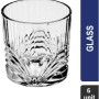 sogga (Pack of 6) Aria drink and juice Glass Set of 6-320ml Glass Set Water/Juice Glass  (320 ml, Glass, White)