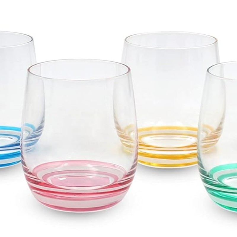 Sanjeev Kapoor Tyler Glass Set of 6pcs Shiny Matt Multicolor - Whisky Glasses 350ML