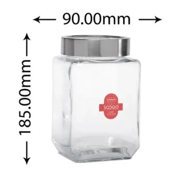 Soogo Cube Jar, Storage Jar - Transparent-1300 ML Soogo Cube Jar, Storage Jar - Transparent-1300 ML