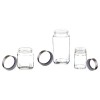 Soogo Cube Transparent Square Glass Jar with Steel Lid (Set of 5)