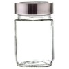 Soogo Cube Transparent Square Glass Jar with Steel Lid (Set of 5)