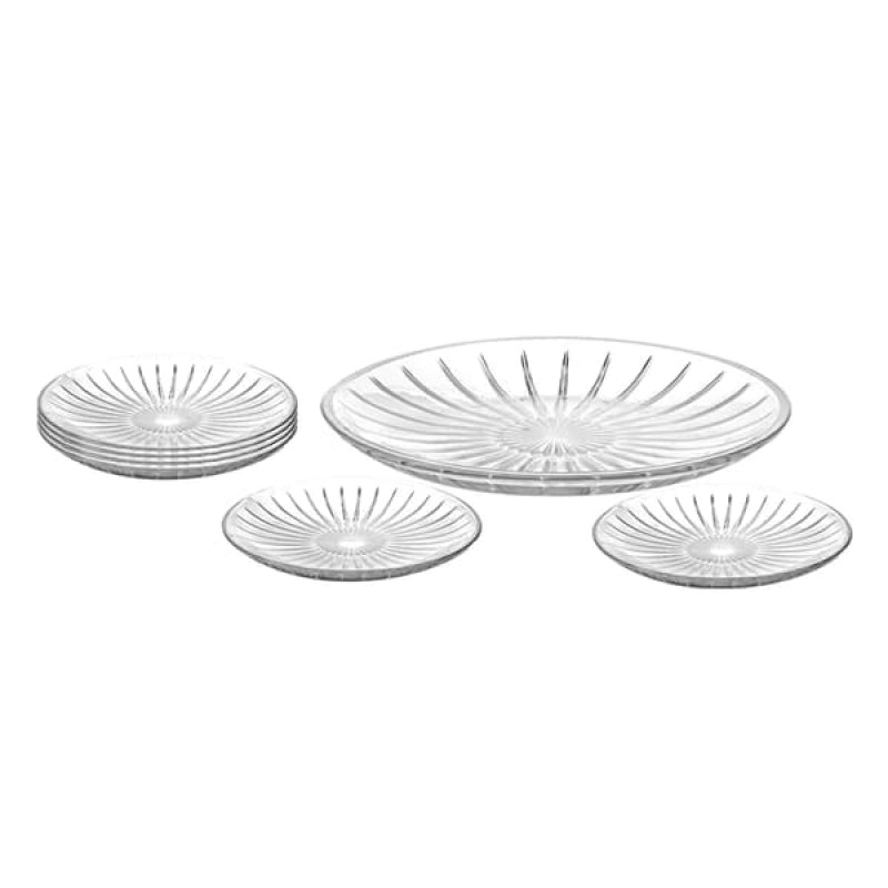 7Pc Crystal Snack Set