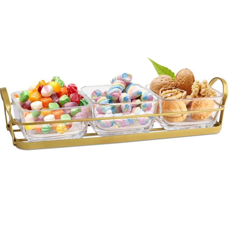 Yamasin 3 PCS Daisy Glass Bowl Set - Exquisite Glass Bowls Paired