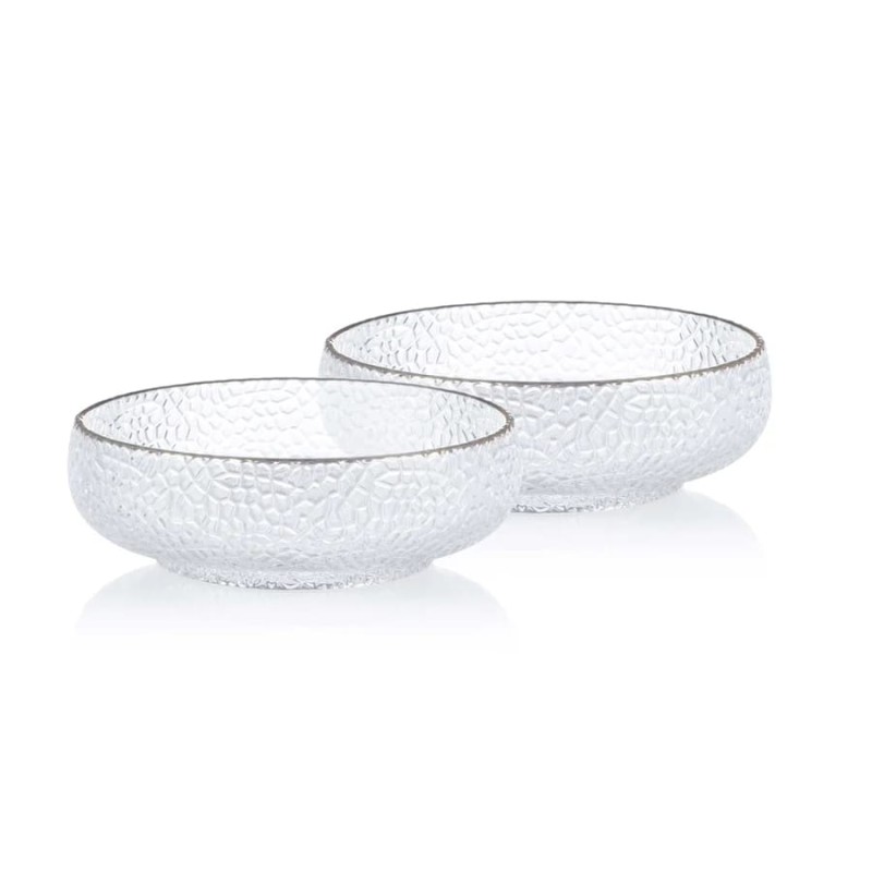 YAMASIN 2PCS CRSYTAL BOWL WITH GOLD LINE