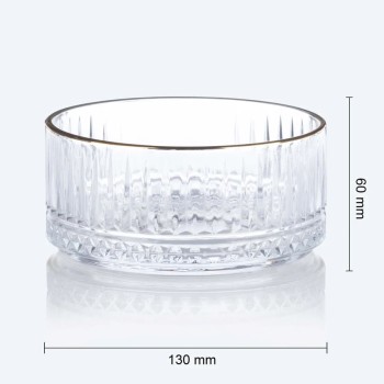 YAMASIN 2PCS CRSYTAL BOWL WITH GOLD LINE