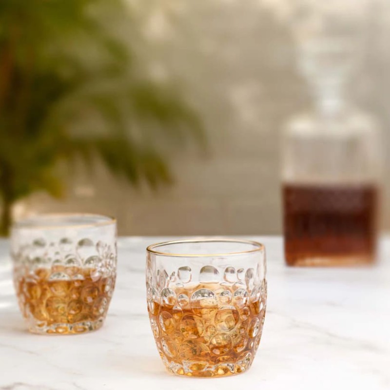 YAMASIN 6PCS CRSTAL WHISKEY GLASS WITH GOLD LINE YAMASIN 6PCS CRSTAL WHISKEY GLASS WITH GOLD LINE