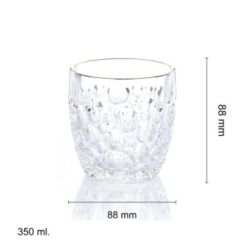 YAMASIN 6PCS CRSTAL WHISKEY GLASS WITH GOLD LINE