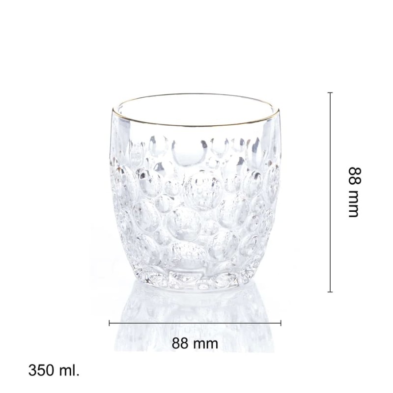 YAMASIN 6PCS CRSTAL WHISKEY GLASS WITH GOLD LINE YAMASIN 6PCS CRSTAL WHISKEY GLASS WITH GOLD LINE